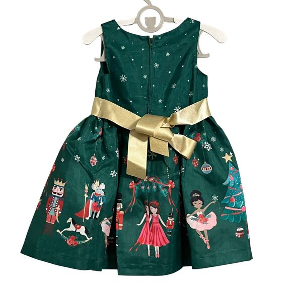 Bonnie Baby Nutcracker Print Christmas Holiday Party Dress Sweater 2 Pieces - Picture 6 of 8